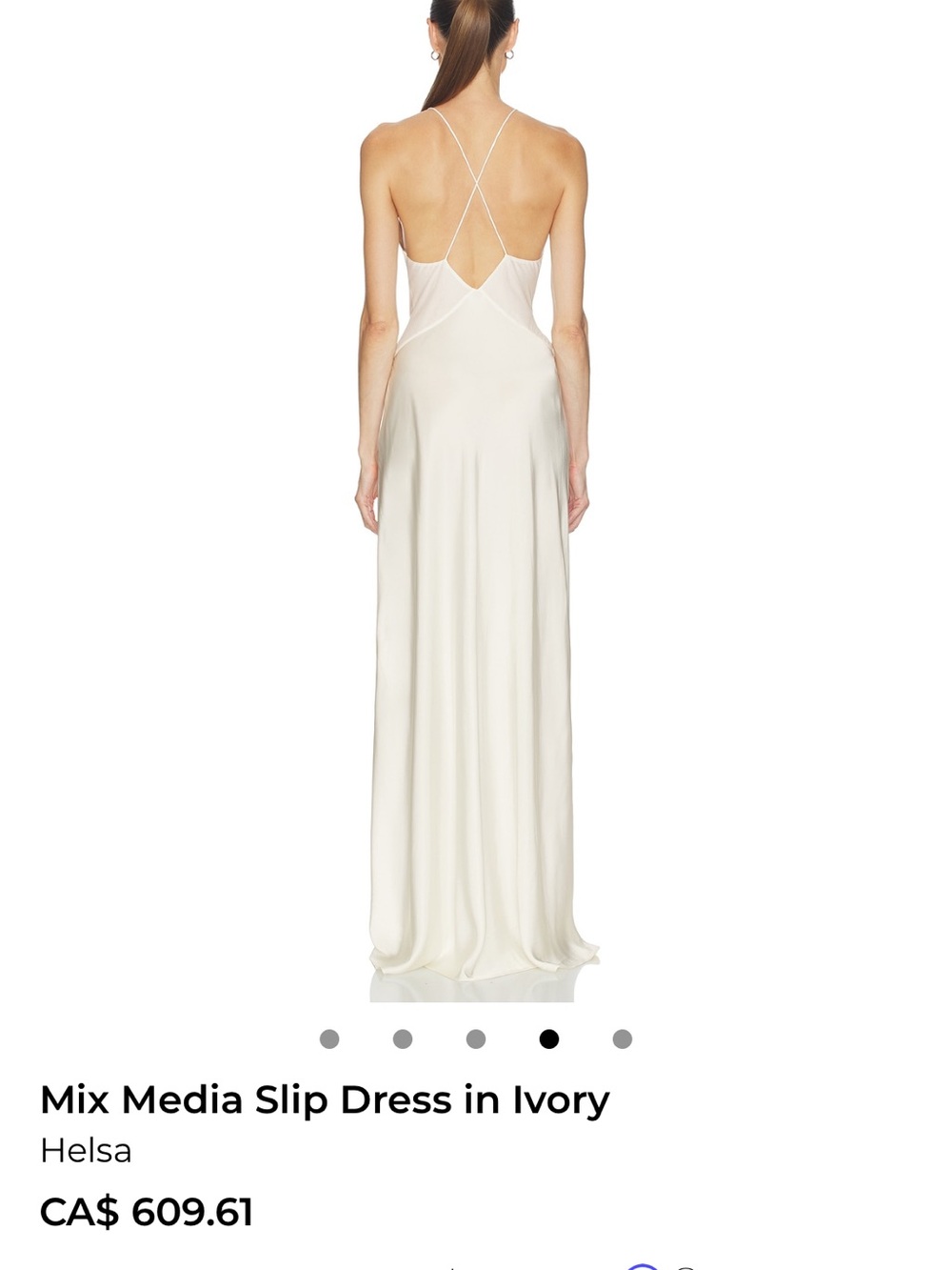 HELSA Mix Media Slip Dress in Ivory - Picture 4 of 7